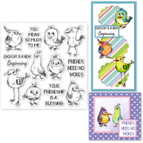 Globleland PVC Plastic Stamps, for DIY Scrapbooking, Photo Album Decorative, Cards Making, Stamp Sheets, Film Frame, Bird Pattern, 15x15cm