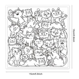 Globleland PVC Plastic Stamps, for DIY Scrapbooking, Photo Album Decorative, Cards Making, Stamp Sheets, Film Frame, Cat Shape, 15x15cm