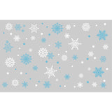 Globleland PVC Wall Decorative Stickers, Waterproof Decals for Home Living Room Bedroom Wall Decoration, White & Sky Blue, Snowflake Pattern, 350x570mm
