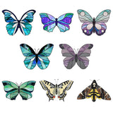 Globleland Custom PVC Glass Stickers, Static Cling Window Stickers, Square, Butterfly Pattern, 200x200mm, 8pcs/set