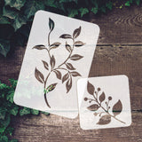 Globleland 6Pcs 2 Sizes 3 Style PET Hollow Out Drawing Painting Stencils Sets, for DIY Scrapbook, Photo Album, Leaf Pattern, 20~29.7x20~21cm, 1pc/style