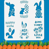 Globleland PET Hollow Out Drawing Painting Stencils, for DIY Scrapbook, Photo Album, Rabbit Pattern, 30x30cm