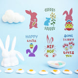 Globleland PET Hollow Out Drawing Painting Stencils, for DIY Scrapbook, Photo Album, Rabbit Pattern, 30x30cm