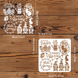 Globleland PET Hollow Out Drawing Painting Stencils, for DIY Scrapbook, Photo Album, Mixed Patterns, 30x30cm