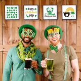 Globleland 9Pcs 9 Styles Saint Patrick's Day PET Hollow Out Drawing Painting Stencils Sets, for DIY Scrapbook, Photo Album, Shamrock & Leprechaun with Top Hat & Word Lucky, Mixed Patterns, 15x15cm, about 1 style/pc