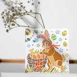 Globleland PET Hollow Out Drawing Painting Stencils, for DIY Scrapbook, Photo Album, Rabbit Pattern, 30x30cm