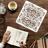 Globleland PET Hollow Out Drawing Painting Stencils, for DIY Scrapbook, Photo Album, Plants Pattern, 30x30cm