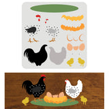 Globleland PET Hollow Out Drawing Painting Stencils, for DIY Scrapbook, Photo Album, Rooster Pattern, 30x30cm