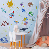 Globleland 17Pcs 17 Styles PET Hollow Out Drawing Painting Stencils Sets, for DIY Scrapbook, Photo Album, Sun & Rocket & Planet & Spaceman Pattern, Universe Themed Pattern, 150~300x150~300mm, about 1pc/style