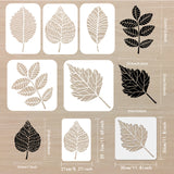 Globleland 5Pcs 5 Styles PET Hollow Out Drawing Painting Stencils Sets, for DIY Scrapbook, Photo Album, Leaf Pattern, 297~300x210~300mm, 1pc/style