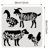 Globleland PET Hollow Out Drawing Painting Stencils, for DIY Scrapbook, Photo Album, Animal Pattern, 30x30cm