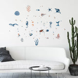 Globleland PVC Plastic Luminous Wall Stickers, Glow in The Dark Wall Decoration, Ocean Themed Pattern, 600x300mm