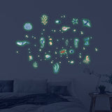 Globleland PVC Plastic Luminous Wall Stickers, Glow in The Dark Wall Decoration, Ocean Themed Pattern, 600x300mm