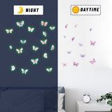 Globleland PVC Plastic Luminous Wall Stickers, Glow in The Dark Wall Decoration, Butterfly Pattern, 600x300mm