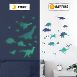 Globleland PVC Plastic Luminous Wall Stickers, Glow in The Dark Wall Decoration, Dinosaur Pattern, 600x300mm