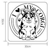 Globleland PET Hollow Out Drawing Painting Stencils, for DIY Scrapbook, Photo Album, Dog Pattern, 30x30cm