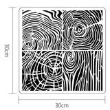 Globleland PET Hollow Out Drawing Painting Stencils, for DIY Scrapbook, Photo Album, Wood Grain Pattern, 30x30cm