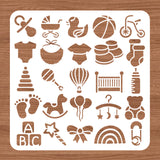 Globleland PET Hollow Out Drawing Painting Stencils, for DIY Scrapbook, Photo Album, Baby Pattern, 30x30cm