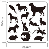 Globleland PET Hollow Out Drawing Painting Stencils, for DIY Scrapbook, Photo Album, Animal Pattern, 30x30cm