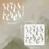 Globleland PET Hollow Out Drawing Painting Stencils, for DIY Scrapbook, Photo Album, Mexican Pattern, 30x30cm