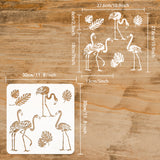 Globleland PET Hollow Out Drawing Painting Stencils, for DIY Scrapbook, Photo Album, Flamingo Pattern, 30x30cm