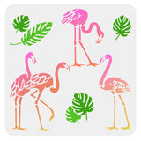 Globleland PET Hollow Out Drawing Painting Stencils, for DIY Scrapbook, Photo Album, Flamingo Pattern, 30x30cm