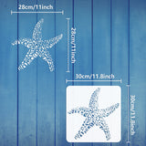 Globleland PET Hollow Out Drawing Painting Stencils, for DIY Scrapbook, Photo Album, Starfish Pattern, 30x30cm