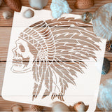 Globleland PET Hollow Out Drawing Painting Stencils, for DIY Scrapbook, Photo Album, Skull Pattern, 30x30cm