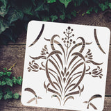 Globleland PET Hollow Out Drawing Painting Stencils, for DIY Scrapbook, Photo Album, Plants Pattern, 30x30cm