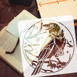 Globleland PET Hollow Out Drawing Painting Stencils, for DIY Scrapbook, Photo Album, Raven Pattern, 30x30cm