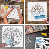 Globleland PET Hollow Out Drawing Painting Stencils, for DIY Scrapbook, Photo Album, Crystal Ball Pattern, 30x30cm