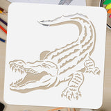 Globleland PET Hollow Out Drawing Painting Stencils, for DIY Scrapbook, Photo Album, Crocodile Pattern, 30x30cm