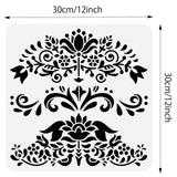 Globleland PET Hollow Out Drawing Painting Stencils, for DIY Scrapbook, Photo Album, Floral Pattern, 30x30cm