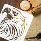 Globleland PET Hollow Out Drawing Painting Stencils, for DIY Scrapbook, Photo Album, Eagle Pattern, 30x30cm