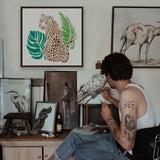 Globleland PET Hollow Out Drawing Painting Stencils, for DIY Scrapbook, Photo Album, Leopard Pattern, 30x30cm