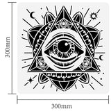 Globleland PET Hollow Out Drawing Painting Stencils, for DIY Scrapbook, Photo Album, Eye of Horus Pattern, 30x30cm