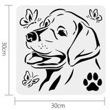 Globleland PET Hollow Out Drawing Painting Stencils, for DIY Scrapbook, Photo Album, Dog Pattern, 30x30cm