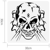 Globleland PET Hollow Out Drawing Painting Stencils, for DIY Scrapbook, Photo Album, Skull Pattern, 30x30cm