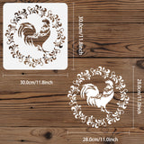 Globleland PET Hollow Out Drawing Painting Stencils, for DIY Scrapbook, Photo Album, Chick Pattern, 30x30cm