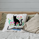 Globleland PET Hollow Out Drawing Painting Stencils, for DIY Scrapbook, Photo Album, Cat Pattern, 30x30cm
