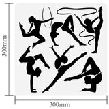 Globleland PET Hollow Out Drawing Painting Stencils, for DIY Scrapbook, Photo Album, Gymnastics Pattern, 30x30cm