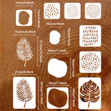 Globleland 9Pcs 9 Styles PET Hollow Out Drawing Painting Stencils, for DIY Scrapbook, Photo Album, Leaf & Polka Dot & Teardrop & Stain, Mixed Patterns, Mixed Patterns, 150~297x150~210mm, 1pc/style