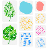 Globleland 9Pcs 9 Styles PET Hollow Out Drawing Painting Stencils, for DIY Scrapbook, Photo Album, Leaf & Polka Dot & Teardrop & Stain, Mixed Patterns, Mixed Patterns, 150~297x150~210mm, 1pc/style