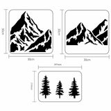Globleland 3Pcs 3 Styles PET Hollow Out Drawing Painting Stencils, for DIY Scrapbook, Photo Album, Mountain & Tree Pattern, Mixed Patterns, 210~300x297~300mm, 1pc/style