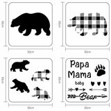 Globleland 4Pcs 4 Styles Mother's Day Theme PET Hollow Out Drawing Painting Stencils, for DIY Scrapbook, Photo Album, Bear Pattern, 300x300mm, 1pc/style