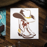 Globleland 3Pcs 3 Styles PET Hollow Out Drawing Painting Stencils, for DIY Scrapbook, Photo Album, Western Cowboy Theme, 300x300mm, 1pc/style