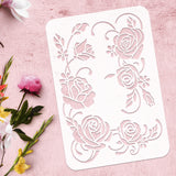 Globleland 3Pcs 3 Styles PET Hollow Out Drawing Painting Stencils, for DIY Scrapbook, Photo Album, Rose Pattern, 297x210mm, 1pc/style