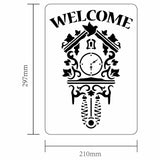 Globleland Plastic Drawing Painting Stencils Templates, for Painting on Scrapbook Fabric Tiles Floor Furniture Wood, Rectangle, Clock Pattern, 29.7x21cm