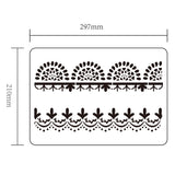 Globleland Plastic Drawing Painting Stencils Templates, for Painting on Scrapbook Fabric Tiles Floor Furniture Wood, Rectangle, Lace Pattern, 29.7x21cm