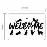 Globleland Plastic Drawing Painting Stencils Templates, for Painting on Scrapbook Fabric Tiles Floor Furniture Wood, Rectangle, Dog Pattern, 29.7x21cm